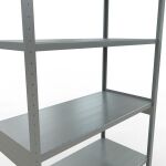 Grundregal, Fachbodenregal Stecksystem MULTIplus250, 3000 x 1300 x 600 mm (HxBxT), 7 Fachböden, Längenriegel, verzinkt