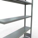 Anbauregal, Fachbodenregal Stecksystem MULTIplus250, 2000 x 1300 x 600 mm (HxBxT), 5 Fachböden, Längenriegel, verzinkt