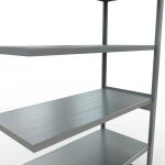 Anbauregal, Fachbodenregal Stecksystem MULTIplus250, 2500 x 1300 x 600 mm (HxBxT), 6 Fachböden, Längenriegel, verzinkt