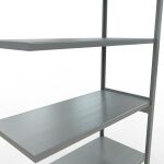 Anbauregal, Fachbodenregal Stecksystem MULTIplus250, 3000 x 1300 x 600 mm (HxBxT), 7 Fachböden, Längenriegel, verzinkt