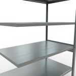 Anbauregal, Fachbodenregal Stecksystem MULTIplus250, 2500 x 1300 x 800 mm (HxBxT), 6 Fachböden, Längenriegel, verzinkt