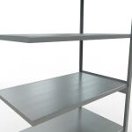 Anbauregal, Fachbodenregal Stecksystem MULTIplus250, 3000 x 1300 x 800 mm (HxBxT), 7 Fachböden, Längenriegel, verzinkt