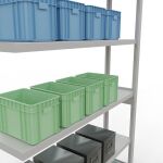 Anbauregal, Fachbodenregal Stecksystem MULTIplus250, 2500 x 1300 x 300 mm (HxBxT), 6 Fachböden, Längenriegel, RAL 7035 lichtgrau