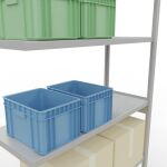 Anbauregal, Fachbodenregal Stecksystem MULTIplus250, 3000 x 1300 x 500 mm (HxBxT), 7 Fachböden, Längenriegel, RAL 7035 lichtgrau