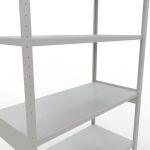 Grundregal, Fachbodenregal Stecksystem MULTIplus250, 3000 x 1300 x 600 mm (HxBxT), 7 Fachböden, Längenriegel, RAL 7035 lichtgrau