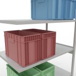 Anbauregal, Fachbodenregal Stecksystem MULTIplus250, 3000 x 1300 x 800 mm (HxBxT), 7 Fachböden, Längenriegel, RAL 7035 lichtgrau