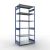 Grundregal, Fachbodenregal Stecksystem MULTIplus250, 3000 x 1300 x 800 mm (HxBxT), 7 Fachböden, Längenriegel, RAL 5010 enzianblau/verzinkt