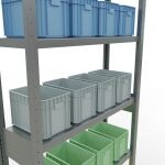 Grundregal, Fachbodenregal Stecksystem MULTIplus330, 2500 x 1000 x 300 mm (HxBxT), 6 Fachböden, Längenriegel, verzinkt