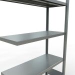Anbauregal, Fachbodenregal Stecksystem MULTIplus330, 2000 x 1000 x 400 mm (HxBxT), 5 Fachböden, Längenriegel, verzinkt