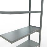 Anbauregal, Fachbodenregal Stecksystem MULTIplus330, 2500 x 1000 x 400 mm (HxBxT), 6 Fachböden, Längenriegel, verzinkt