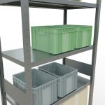 Grundregal, Fachbodenregal Stecksystem MULTIplus330, 3000 x 1000 x 500 mm (HxBxT), 7 Fachböden, Längenriegel, verzinkt