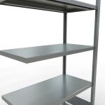 Anbauregal, Fachbodenregal Stecksystem MULTIplus330, 2000 x 1000 x 500 mm (HxBxT), 5 Fachböden, Längenriegel, verzinkt