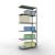 Anbauregal, Fachbodenregal Stecksystem MULTIplus330, 2500 x 1000 x 500 mm (HxBxT), 6 Fachböden, Längenriegel, verzinkt