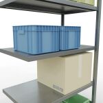 Anbauregal, Fachbodenregal Stecksystem MULTIplus330, 2000 x 1000 x 600 mm (HxBxT), 5 Fachböden, Längenriegel, verzinkt