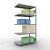 Anbauregal, Fachbodenregal Stecksystem MULTIplus330, 2000 x 1000 x 600 mm (HxBxT), 5 Fachböden, Längenriegel, verzinkt
