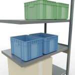 Anbauregal, Fachbodenregal Stecksystem MULTIplus330, 2500 x 1000 x 600 mm (HxBxT), 6 Fachböden, Längenriegel, verzinkt