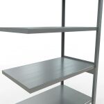 Anbauregal, Fachbodenregal Stecksystem MULTIplus330, 2500 x 1000 x 600 mm (HxBxT), 6 Fachböden, Längenriegel, verzinkt