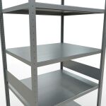 Grundregal, Fachbodenregal Stecksystem MULTIplus330, 3000 x 1000 x 800 mm (HxBxT), 7 Fachböden, Längenriegel, verzinkt