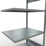 Anbauregal, Fachbodenregal Stecksystem MULTIplus330, 2000 x 1000 x 800 mm (HxBxT), 5 Fachböden, Längenriegel, verzinkt