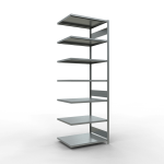 Anbauregal, Fachbodenregal Stecksystem MULTIplus330, 3000...