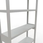 Grundregal, Fachbodenregal Stecksystem MULTIplus330, 2500 x 1000 x 300 mm (HxBxT), 6 Fachböden, Längenriegel, RAL 7035 lichtgrau