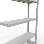 Anbauregal, Fachbodenregal Stecksystem MULTIplus330, 2000 x 1000 x 300 mm (HxBxT), 5 Fachböden, Längenriegel, RAL 7035 lichtgrau
