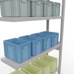 Anbauregal, Fachbodenregal Stecksystem MULTIplus330, 2500 x 1000 x 300 mm (HxBxT), 6 Fachböden, Längenriegel, RAL 7035 lichtgrau