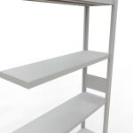 Anbauregal, Fachbodenregal Stecksystem MULTIplus330, 3000 x 1000 x 300 mm (HxBxT), 7 Fachböden, Längenriegel, RAL 7035 lichtgrau