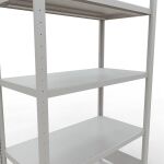 Grundregal, Fachbodenregal Stecksystem MULTIplus330, 2000 x 1000 x 500 mm (HxBxT), 5 Fachböden, Längenriegel, RAL 7035 lichtgrau