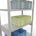 Grundregal, Fachbodenregal Stecksystem MULTIplus330, 2500 x 1000 x 500 mm (HxBxT), 6 Fachböden, Längenriegel, RAL 7035 lichtgrau