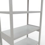Grundregal, Fachbodenregal Stecksystem MULTIplus330, 2500 x 1000 x 500 mm (HxBxT), 6 Fachböden, Längenriegel, RAL 7035 lichtgrau