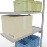 Anbauregal, Fachbodenregal Stecksystem MULTIplus330, 2500 x 1000 x 500 mm (HxBxT), 6 Fachböden, Längenriegel, RAL 7035 lichtgrau