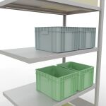 Anbauregal, Fachbodenregal Stecksystem MULTIplus330, 2000 x 1000 x 600 mm (HxBxT), 5 Fachböden, Längenriegel, RAL 7035 lichtgrau