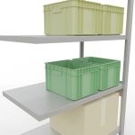 Anbauregal, Fachbodenregal Stecksystem MULTIplus330, 2500 x 1000 x 600 mm (HxBxT), 6 Fachböden, Längenriegel, RAL 7035 lichtgrau