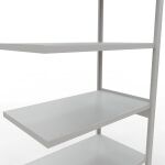 Anbauregal, Fachbodenregal Stecksystem MULTIplus330, 2500 x 1000 x 600 mm (HxBxT), 6 Fachböden, Längenriegel, RAL 7035 lichtgrau