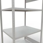 Grundregal, Fachbodenregal Stecksystem MULTIplus330, 2000 x 1000 x 800 mm (HxBxT), 5 Fachböden, Längenriegel, RAL 7035 lichtgrau