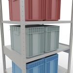 Grundregal, Fachbodenregal Stecksystem MULTIplus330, 2500 x 1000 x 800 mm (HxBxT), 6 Fachböden, Längenriegel, RAL 7035 lichtgrau