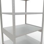 Grundregal, Fachbodenregal Stecksystem MULTIplus330, 2500 x 1000 x 800 mm (HxBxT), 6 Fachböden, Längenriegel, RAL 7035 lichtgrau