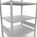 Grundregal, Fachbodenregal Stecksystem MULTIplus330, 3000 x 1000 x 800 mm (HxBxT), 7 Fachböden, Längenriegel, RAL 7035 lichtgrau