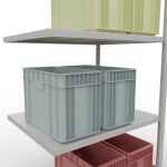 Anbauregal, Fachbodenregal Stecksystem MULTIplus330, 2000 x 1000 x 800 mm (HxBxT), 5 Fachböden, Längenriegel, RAL 7035 lichtgrau