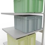 Anbauregal, Fachbodenregal Stecksystem MULTIplus330, 2500 x 1000 x 800 mm (HxBxT), 6 Fachböden, Längenriegel, RAL 7035 lichtgrau