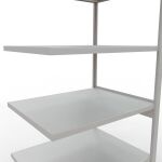 Anbauregal, Fachbodenregal Stecksystem MULTIplus330, 2500 x 1000 x 800 mm (HxBxT), 6 Fachböden, Längenriegel, RAL 7035 lichtgrau