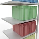 Anbauregal, Fachbodenregal Stecksystem MULTIplus330, 3000 x 1000 x 800 mm (HxBxT), 7 Fachböden, Längenriegel, RAL 7035 lichtgrau