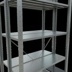 Grundregal, Doppelregal, Fachbodenregal Stecksystem MULTIplus150, 2000 x 1000 x (2x300) mm (HxBxT), 2x5 Fachböden, Kreuzstrebe, verzinkt