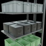 Anbauregal, Doppelregal, Fachbodenregal Stecksystem MULTIplus150, 2500 x 1000 x (2x300) mm (HxBxT), 2x6 Fachböden, Kreuzstrebe, verzinkt