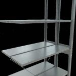 Anbauregal, Doppelregal, Fachbodenregal Stecksystem MULTIplus150, 2500 x 1000 x (2x300) mm (HxBxT), 2x6 Fachböden, Kreuzstrebe, verzinkt