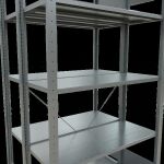 Grundregal, Doppelregal, Fachbodenregal Stecksystem MULTIplus150, 2000 x 1000 x (2x400) mm (HxBxT), 2x5 Fachböden, Kreuzstrebe, verzinkt