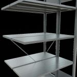 Anbauregal, Doppelregal, Fachbodenregal Stecksystem MULTIplus150, 2000 x 1000 x (2x400) mm (HxBxT), 2x5 Fachböden, Kreuzstrebe, verzinkt