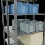 Grundregal, Doppelregal, Fachbodenregal Stecksystem MULTIplus150, 2500 x 1000 x (2x500) mm (HxBxT), 2x6 Fachböden, Kreuzstrebe, verzinkt