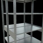 Grundregal, Doppelregal, Fachbodenregal Stecksystem MULTIplus150, 2500 x 1000 x (2x500) mm (HxBxT), 2x6 Fachböden, Kreuzstrebe, verzinkt